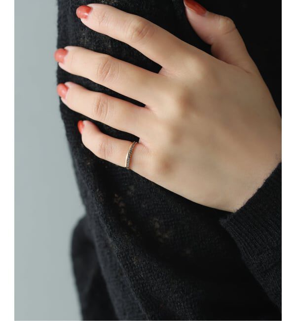 Lilas by Spick&Span「《WEB限定》ダブルラインブラックダイヤピンキーリング K10」|リング|