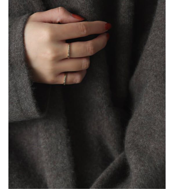 Lilas by Spick&Span「《WEB限定》ダブルラインブラックダイヤピンキーリング K10」|リング|