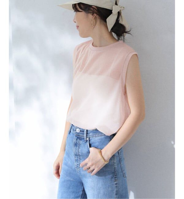  「《追加》【洗える】シアートリコットタンクトップ」|Tシャツ・カットソー|ピンク B