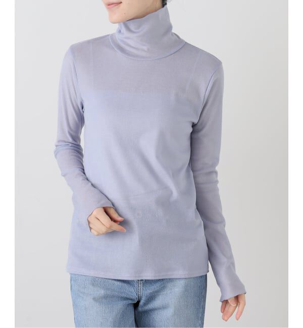  「【洗える】フロックチュールスタンドプルオーバー」|Tシャツ・カットソー|サックスブルー