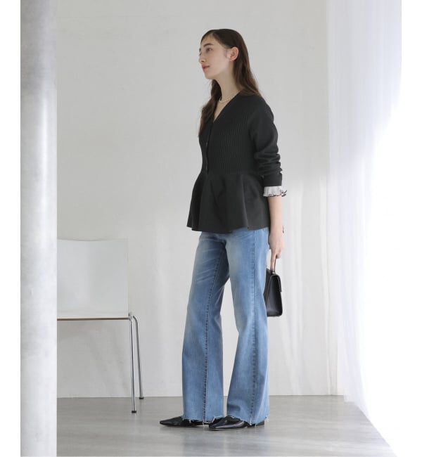  「【洗える】ペプラムニット」|カーディガン|
