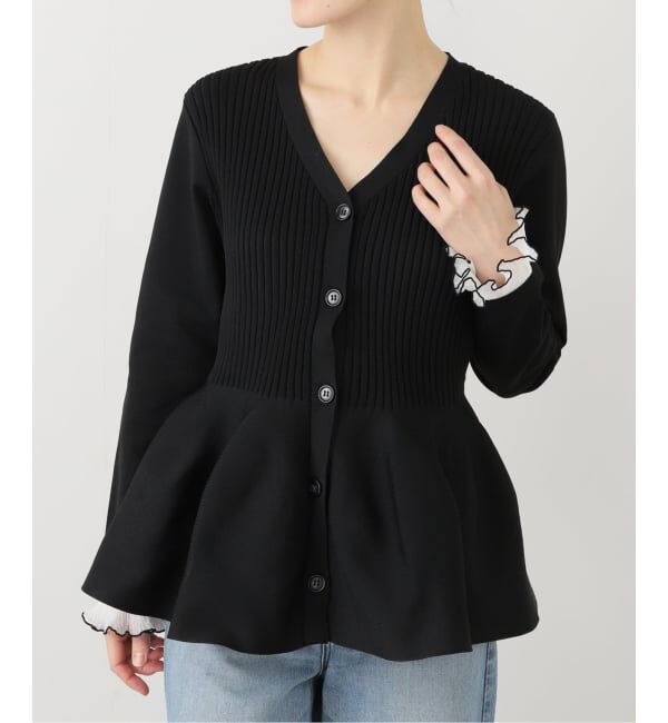  「【洗える】ペプラムニット」|カーディガン|