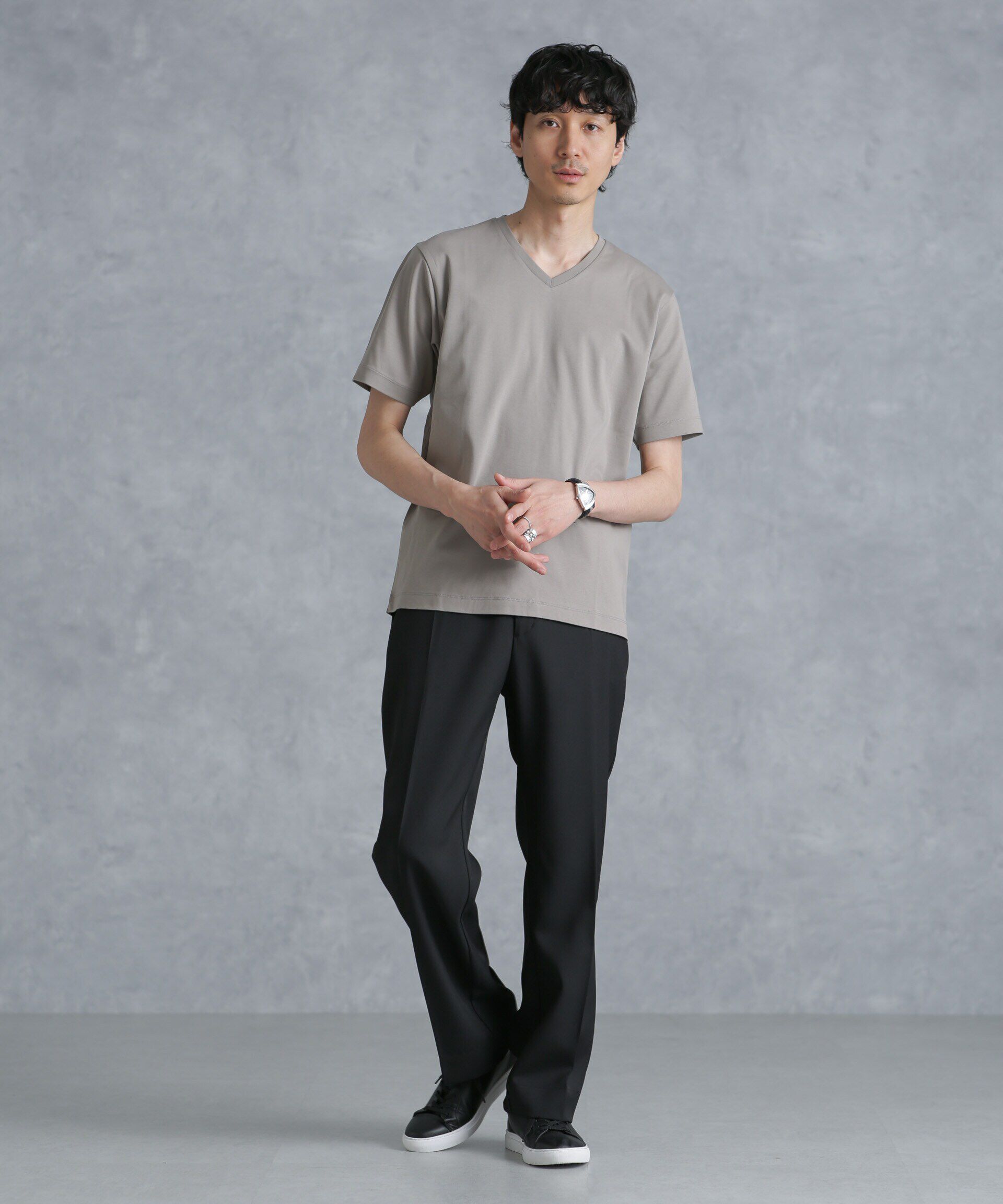 nano･universe「アンチスメル VネックTシャツ 半袖」|Tシャツ・カットソー|