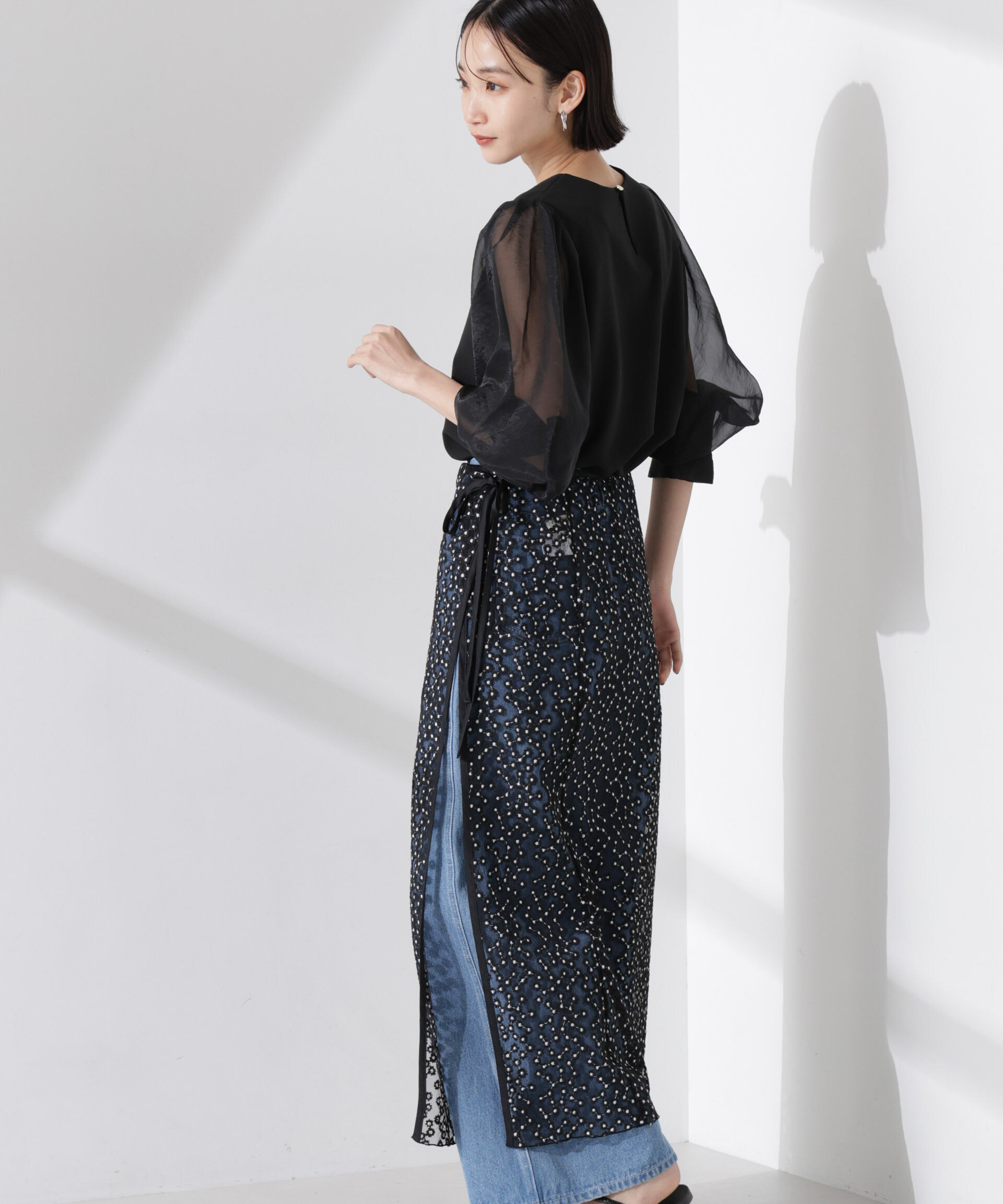 nano･universe「ｵｰｶﾞﾝｼﾞｰｽﾘｰﾌﾞｺﾝﾋﾞｶｯﾄｼﾞｮｰｾﾞｯﾄﾄｯﾌﾟｽ(」|Tシャツ・カットソー|