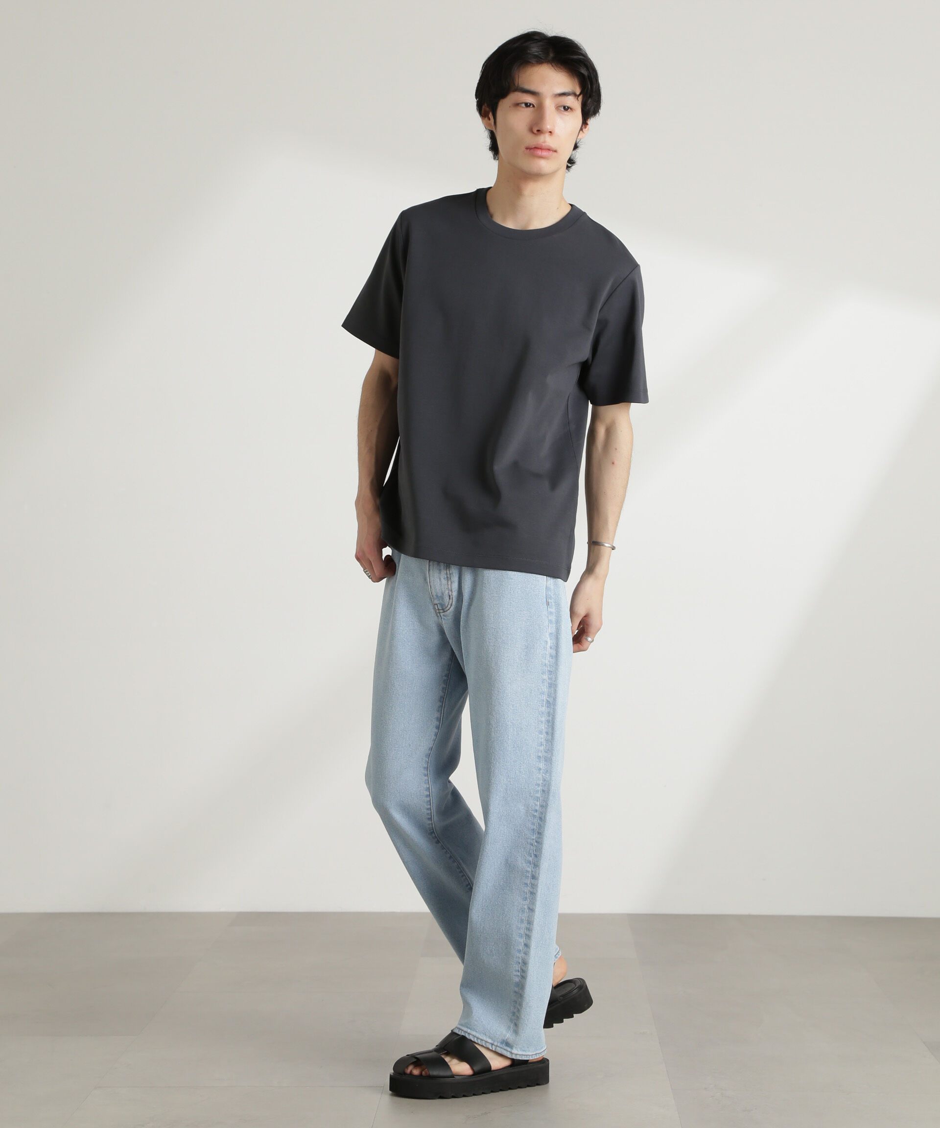 nano･universe「ダブルスムースクルーネックTシャツ 半袖」|Tシャツ・カットソー|