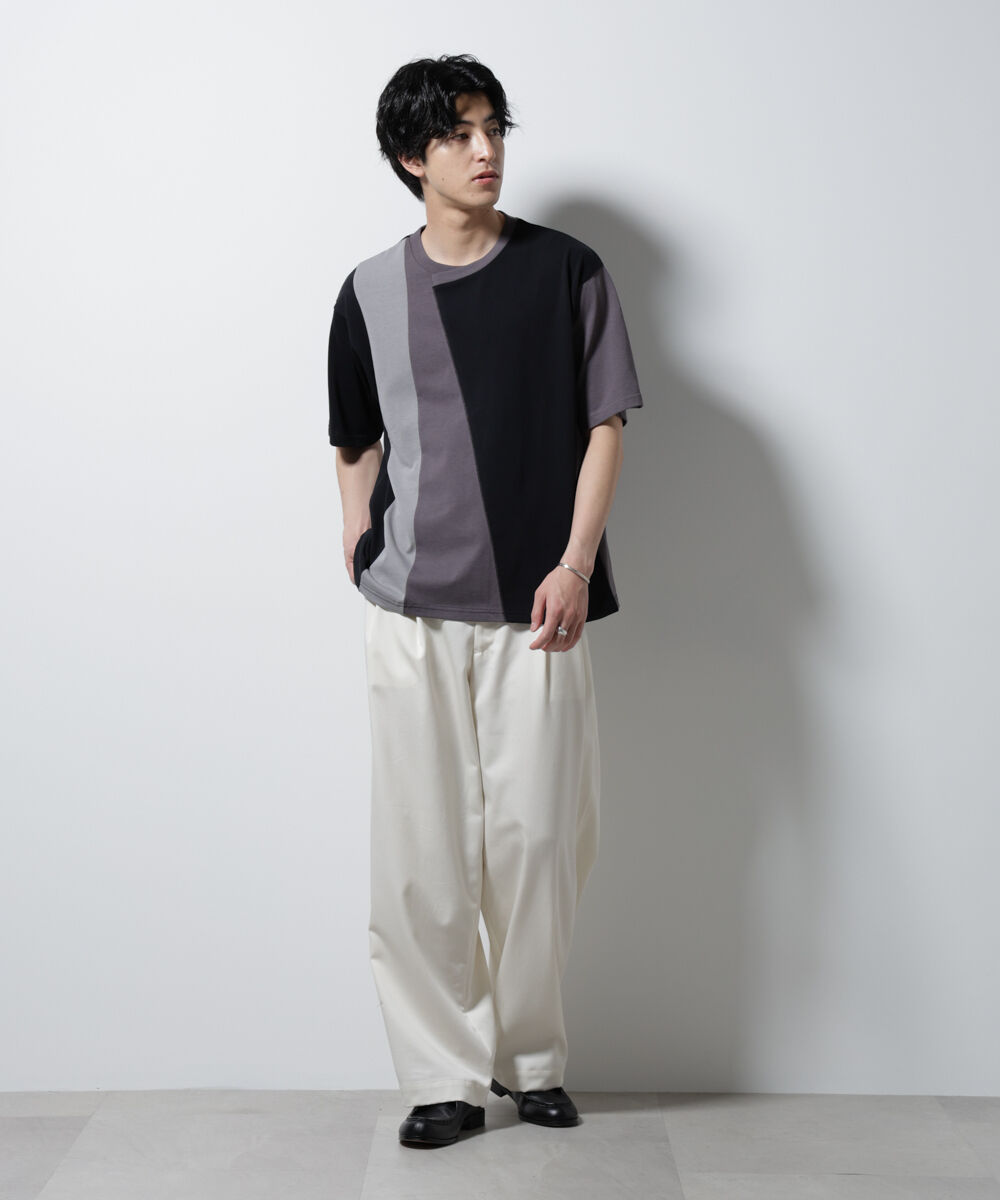 nano･universe「デザイン切替クルーネックTシャツ 半袖」|Tシャツ・カットソー|