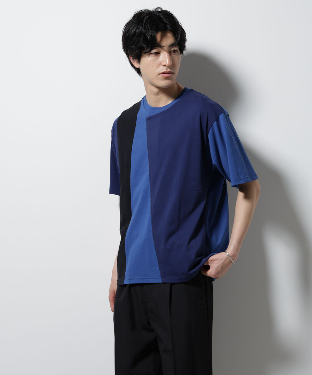 nano･universe「デザイン切替クルーネックTシャツ 半袖」|Tシャツ・カットソー|