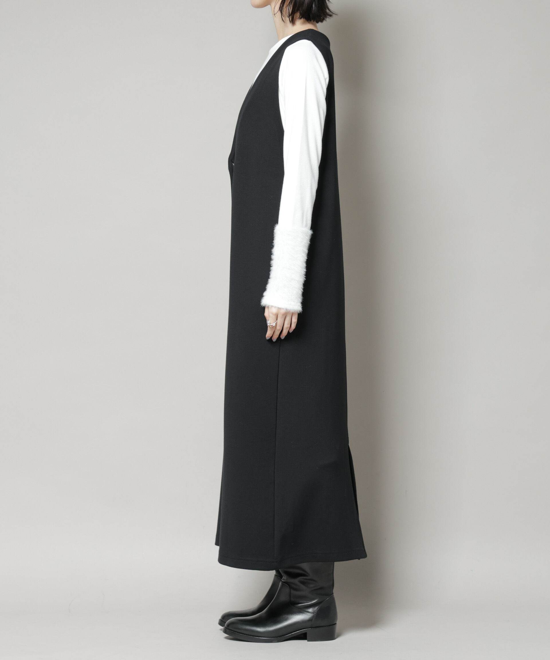 nano･universe「ジレワンピース&times;ファースリーブトップス アンサンブルセット」|ワンピース|