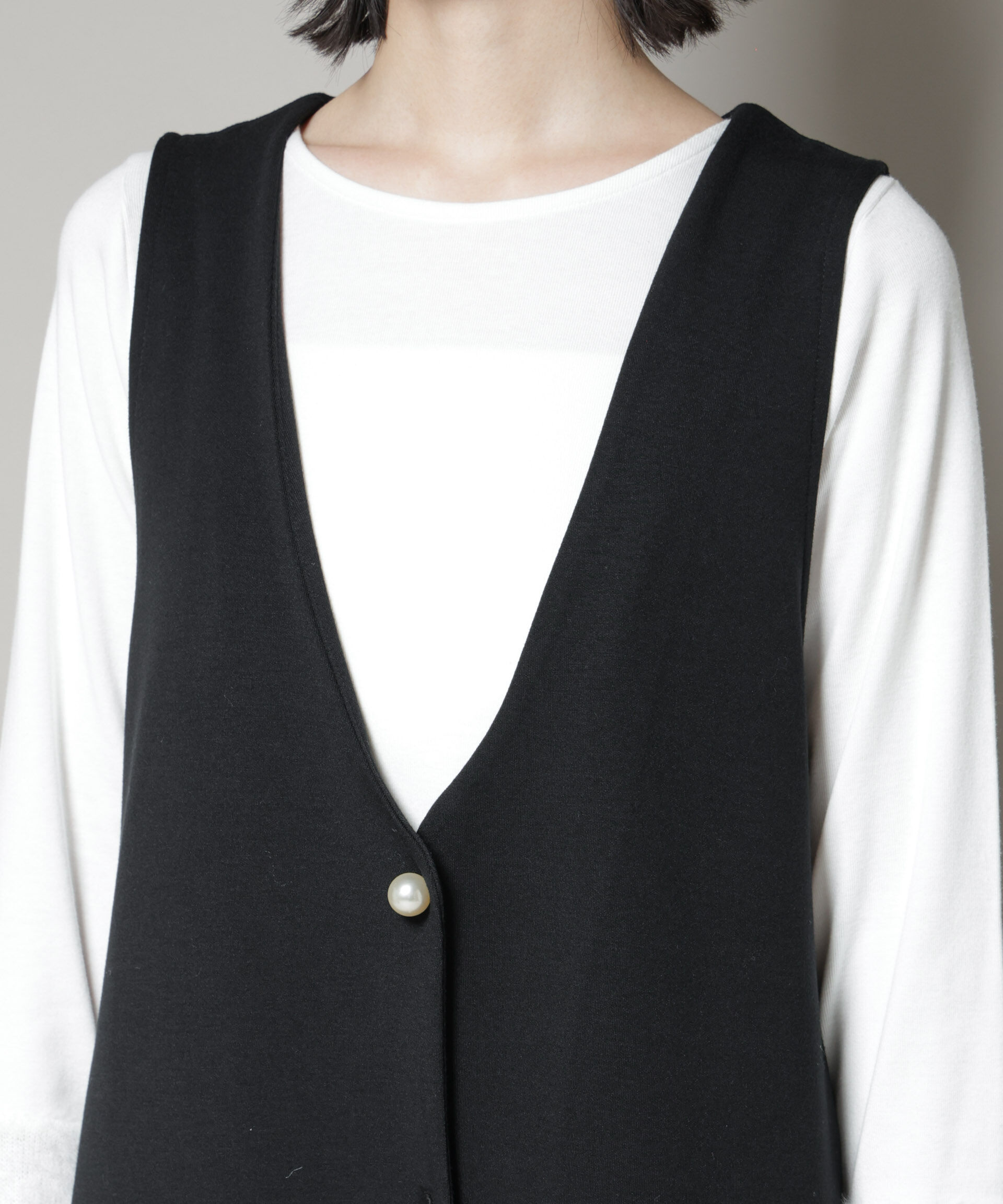 nano･universe「ジレワンピース&times;ファースリーブトップス アンサンブルセット」|ワンピース|