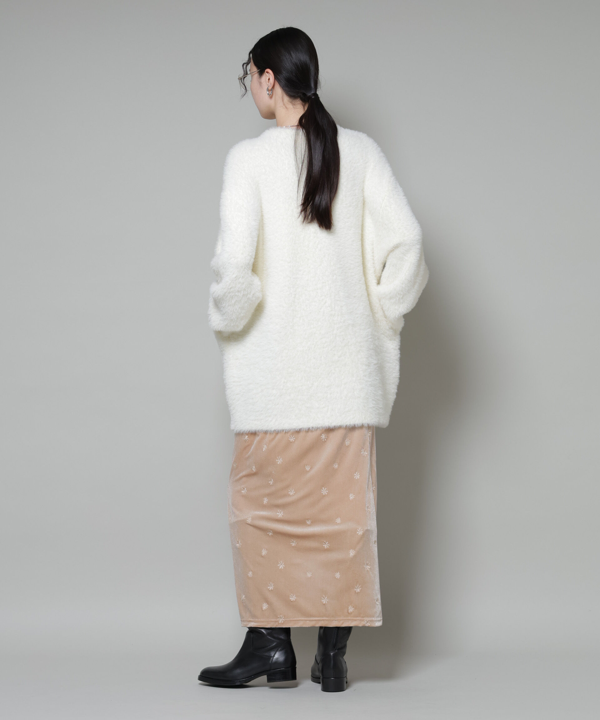 nano･universe「刺繍ベロアカットナロースカート(セットアップ可)」|スカート|