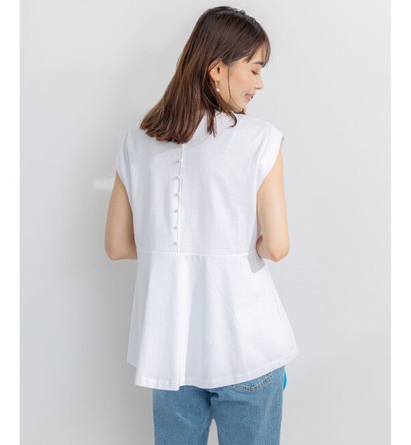 組曲「【洗える】バックパールフレアカットソー」|Tシャツ・カットソー|アイボリー系
