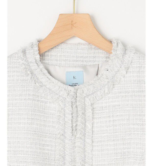 組曲「【KUMIKYOKU NAVY】ラメループモールツイード ジャケット」|ノーカラージャケット|