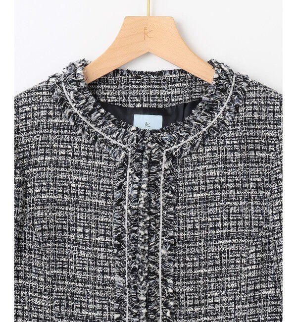 組曲「【KUMIKYOKU NAVY】ラメループモールツイード ジャケット」|ノーカラージャケット|