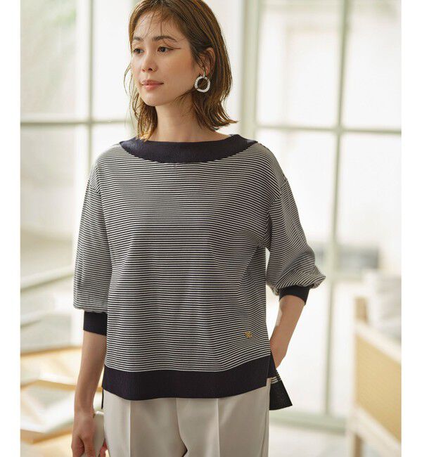 組曲「【WEB限定】セーターマシーン リラクシーニットTシャツ」|Tシャツ・カットソー|ネイビー系1