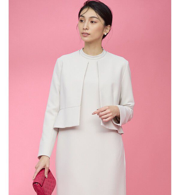 組曲「【WEB限定・KUMIKYOKU NAVY】コンフォータブルドレープ ノーカラージャケット」|ノーカラージャケット|ｻﾝﾄﾞﾍﾞ