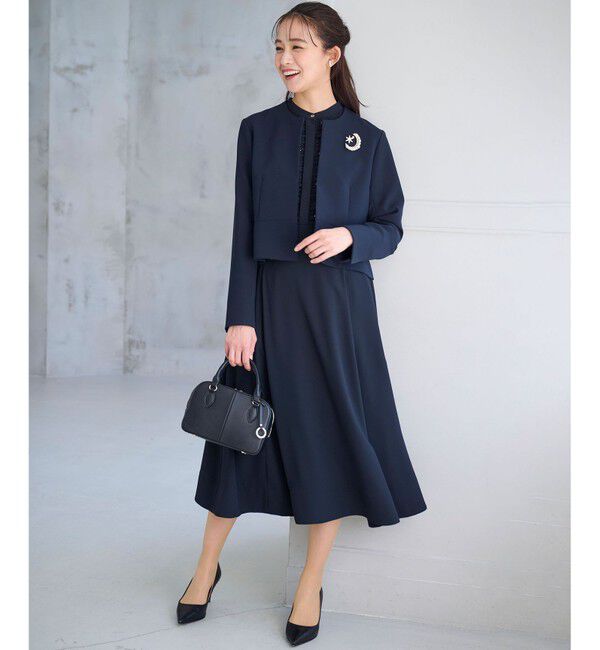 組曲「【WEB限定・KUMIKYOKU NAVY】コンフォータブルドレープ ノーカラージャケット」|ノーカラージャケット|