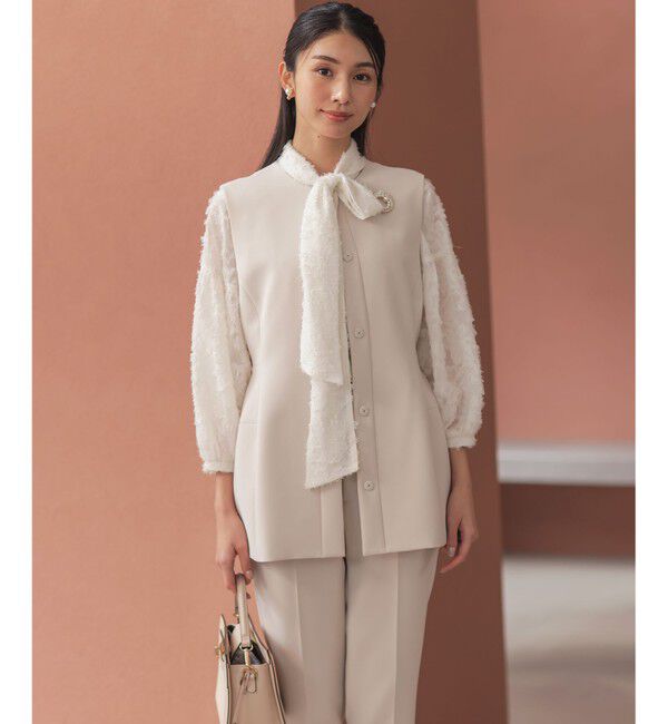 組曲「【KUMIKYOKU NAVY】コンフォータブルドレープ ジレ」|ベスト・ジレ|