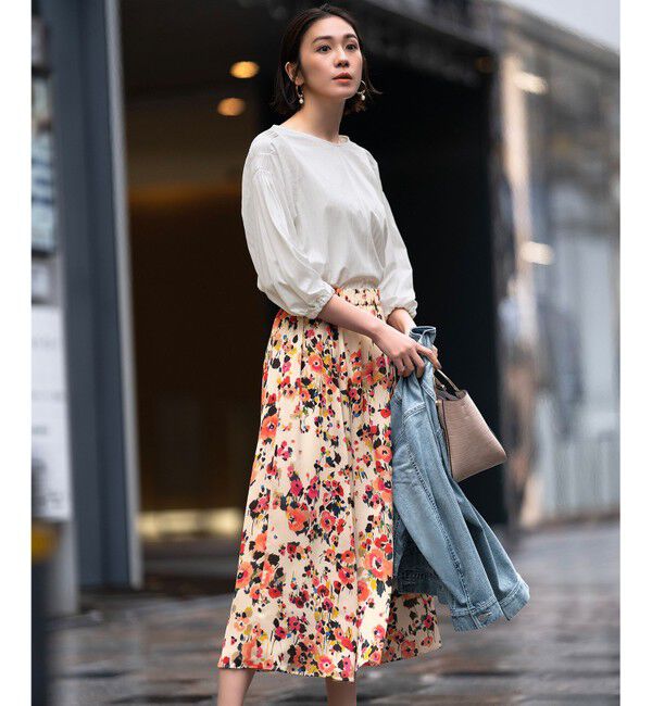 自由区「【XSサイズ～/洗える】ストレッチシャーティング ブラウス」|Tシャツ・カットソー|