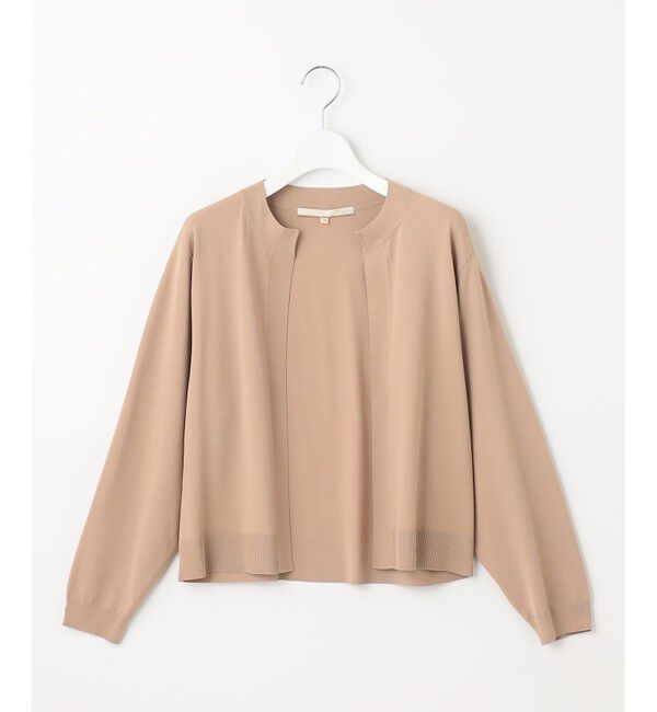 自由区「【洗える・XSサイズあり】クレープストレッチ カーディガン」|カーディガン|