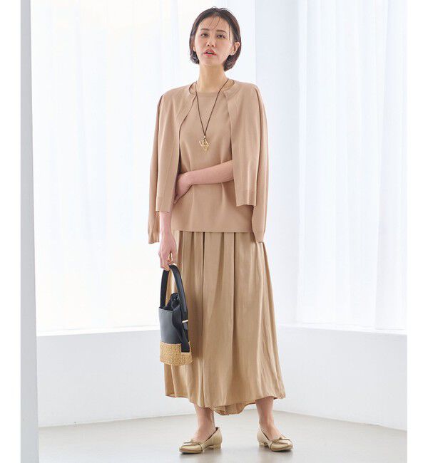 自由区「【洗える・XSサイズあり】クレープストレッチ カーディガン」|カーディガン|