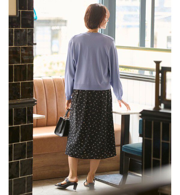 自由区「【洗える・XSサイズあり】クレープストレッチ カーディガン」|カーディガン|