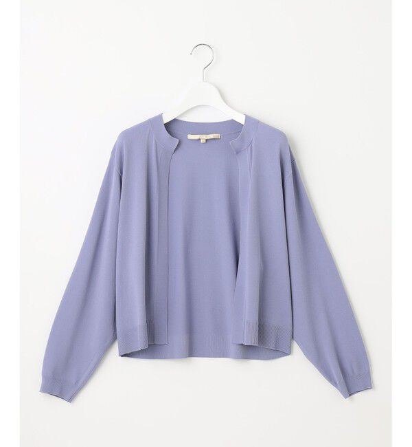 自由区「【洗える・XSサイズあり】クレープストレッチ カーディガン」|カーディガン|