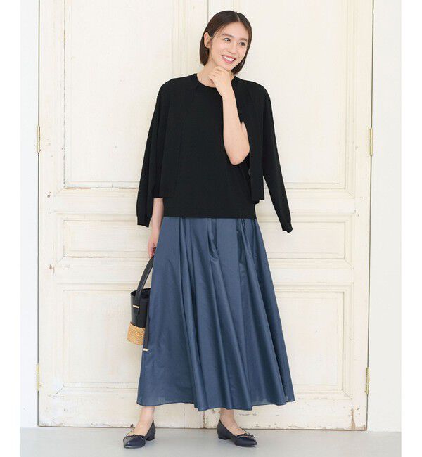 自由区「【洗える・XSサイズあり】クレープストレッチ カーディガン」|カーディガン|