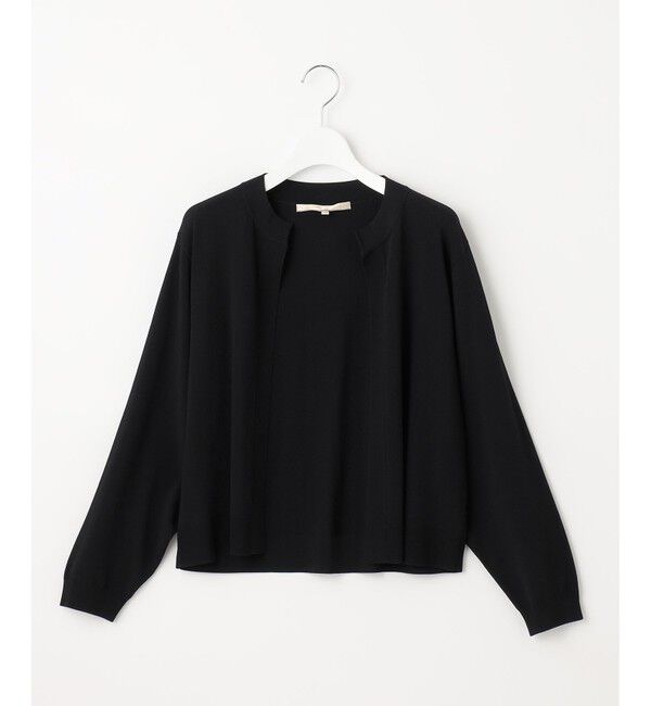 自由区「【洗える・XSサイズあり】クレープストレッチ カーディガン」|カーディガン|