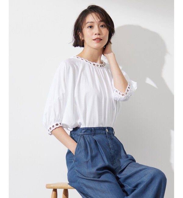 自由区「【洗える】コード刺繍 カットソー」|Tシャツ・カットソー|オフ