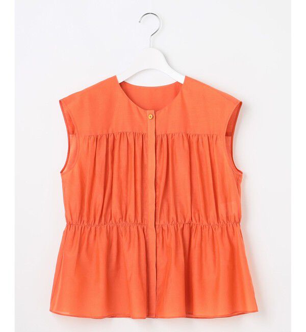 自由区「【カタログ掲載・洗える】シルクコットンローンフレンチスリーブ ブラウス」|シャツ・ブラウス|