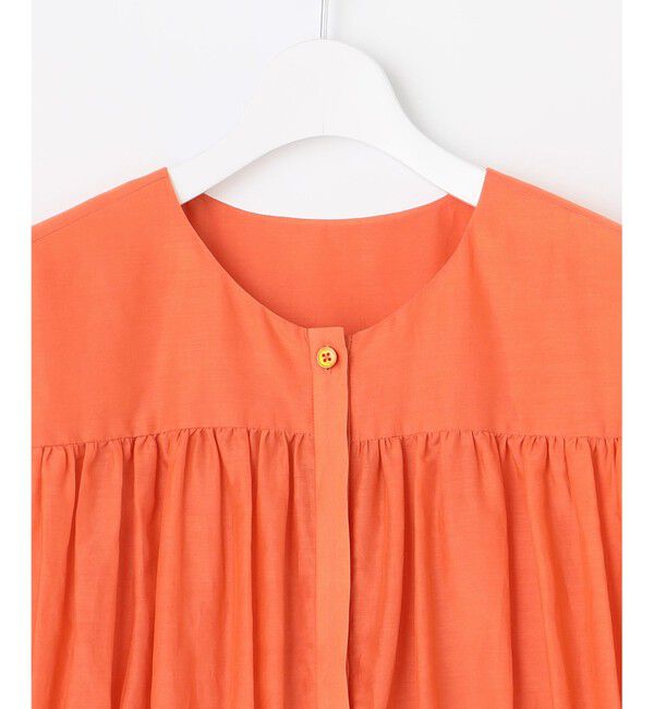 自由区「【カタログ掲載・洗える】シルクコットンローンフレンチスリーブ ブラウス」|シャツ・ブラウス|