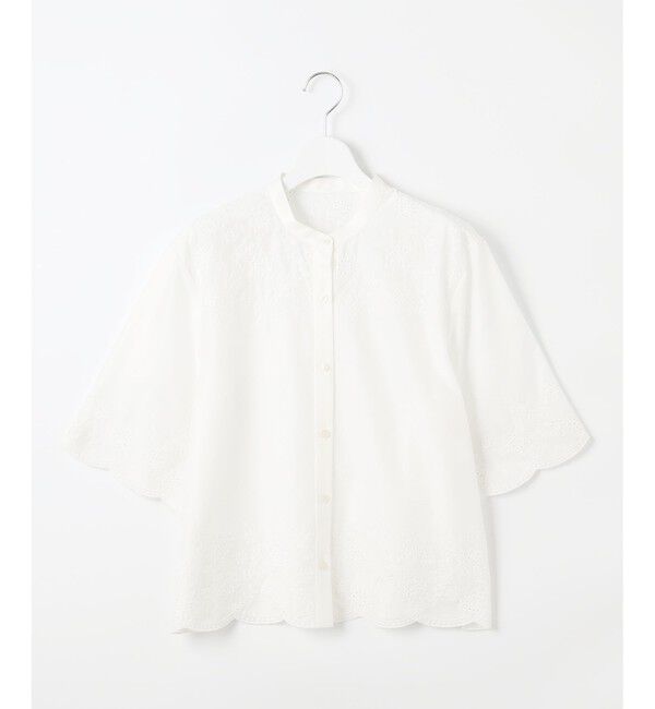 自由区「【カタログ掲載・接触冷感・洗える】エンブロイダリーローンシャツ ブラウス」|シャツ・ブラウス|