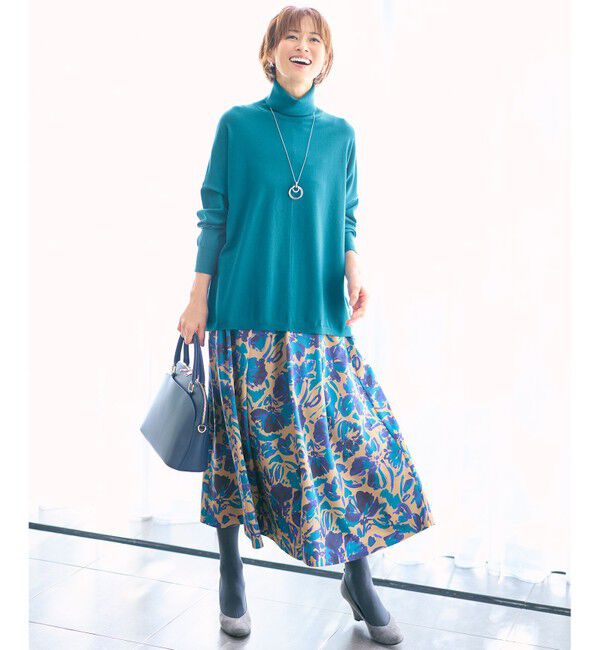 自由区「【SHIHOさん着用】アートタッチフラワープリント スカート」|スカート|