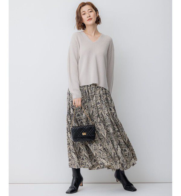 23区「【洗える】ウールミドルゲージ Vネック ニット」|ニット・セーター|