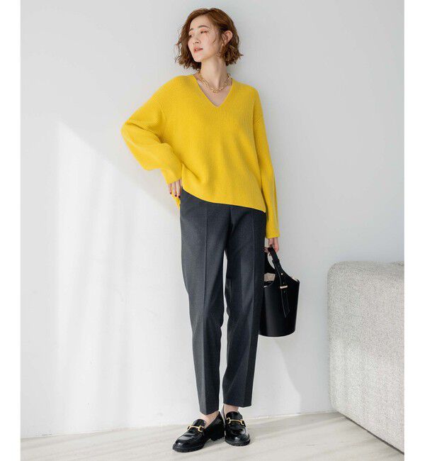 23区「【洗える】ウールミドルゲージ Vネック ニット」|ニット・セーター|