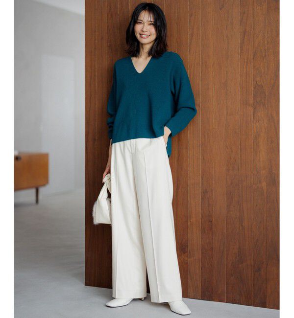 23区「【洗える】ウールミドルゲージ Vネック ニット」|ニット・セーター|