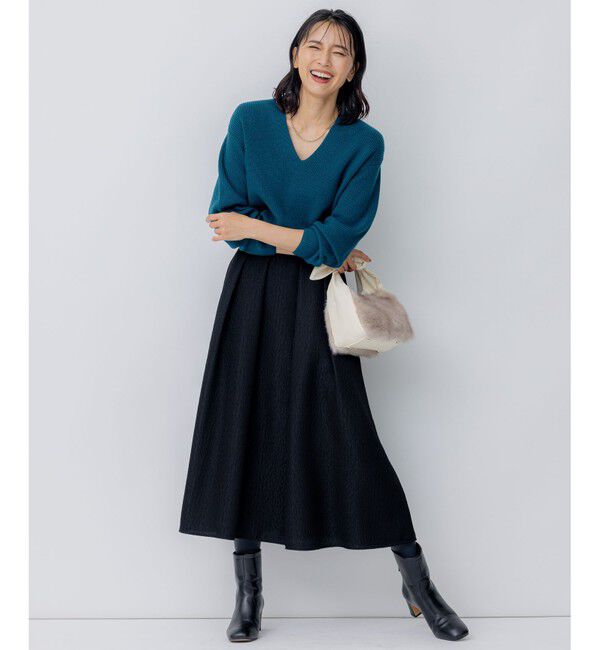 23区「【洗える】ウールミドルゲージ Vネック ニット」|ニット・セーター|