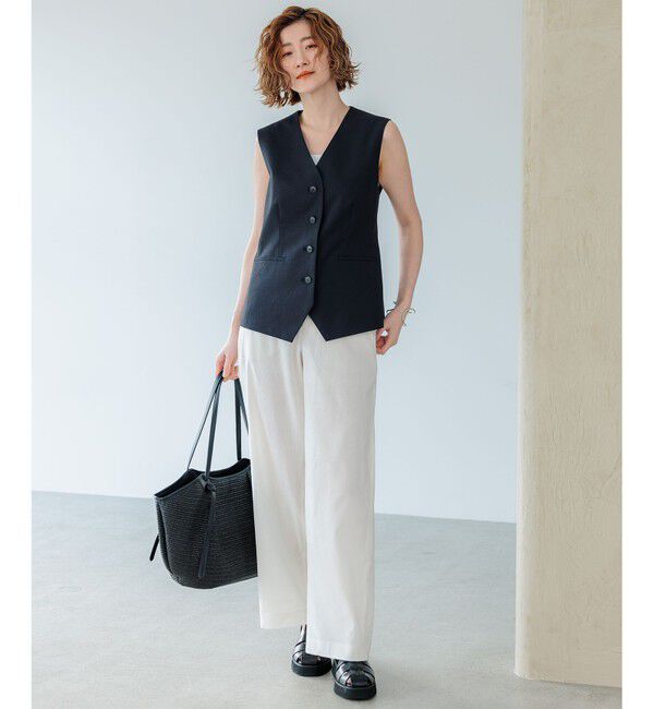 23区「【CLASSY.6月号掲載/洗える】リネンレーヨンストレッチ ワイドパンツ」|その他|