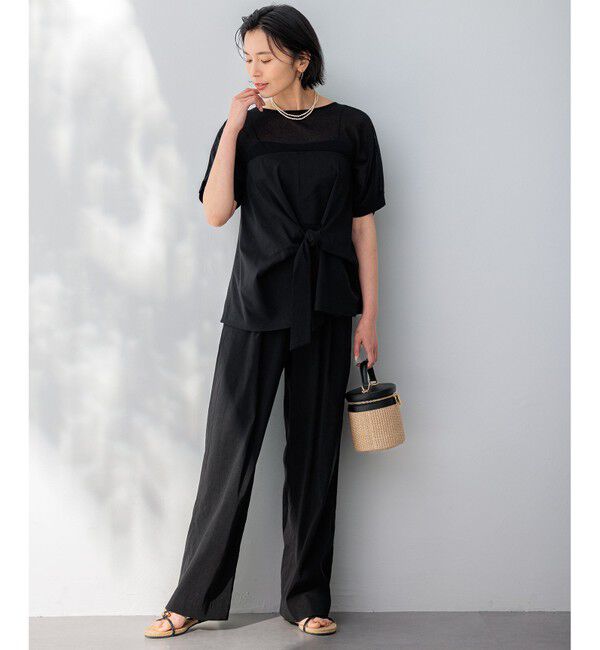 23区「【CLASSY.6月号掲載/洗える】リネンレーヨンストレッチ ワイドパンツ」|その他|