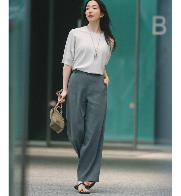23区「【CLASSY.6月号掲載/洗える】リネンレーヨンストレッチ ワイドパンツ」|その他|
