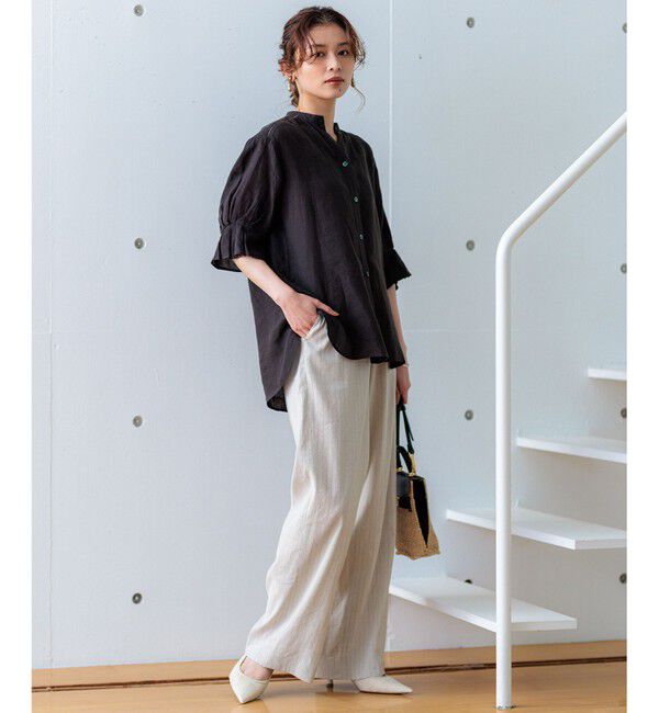 23区「【CLASSY.6月号掲載/洗える】リネンレーヨンストレッチ ワイドパンツ」|その他|