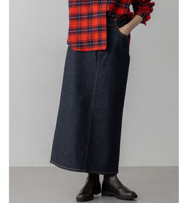 23区「【Oggi3月号掲載/新色追加/洗える】23区DENIM ストレッチ デニムスカート」|スカート|ネイビー系