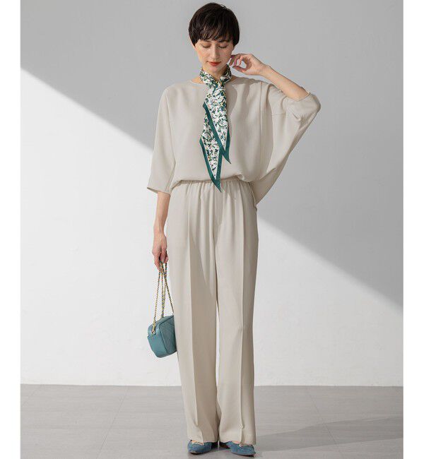 23区「【接触冷感/UVカット/吸水速乾】ストレッチジョーゼット ワイド パンツ」|その他|