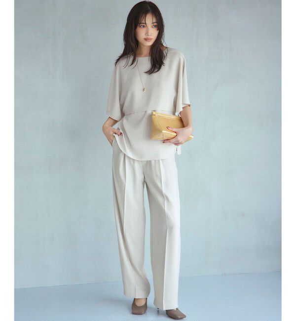 23区「【接触冷感/UVカット/吸水速乾】ストレッチジョーゼット ワイド パンツ」|その他|