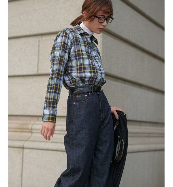 23区「【WEB限定】シャーリング チェック シャツ」|シャツ・ブラウス|