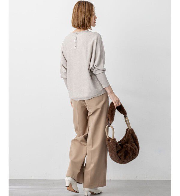 23区「【洗える/吊り干しOK】ヴィスコースストレッチ ドルマンスリーブ ラメ ニット」|ニット・セーター|