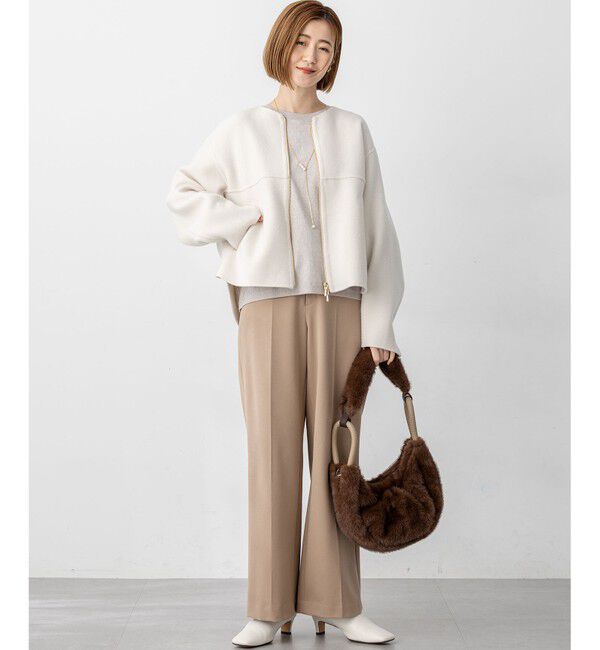 23区「【洗える/吊り干しOK】ヴィスコースストレッチ ドルマンスリーブ ラメ ニット」|ニット・セーター|