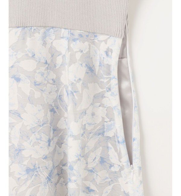 ANY SIS「【洗える】フラワープリントドッキングニット ワンピース」|ワンピース|