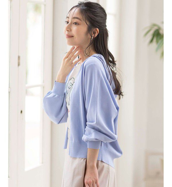 any SiS「【接触冷感・UVケア】ニットフーディー カーディガン」|カーディガン|