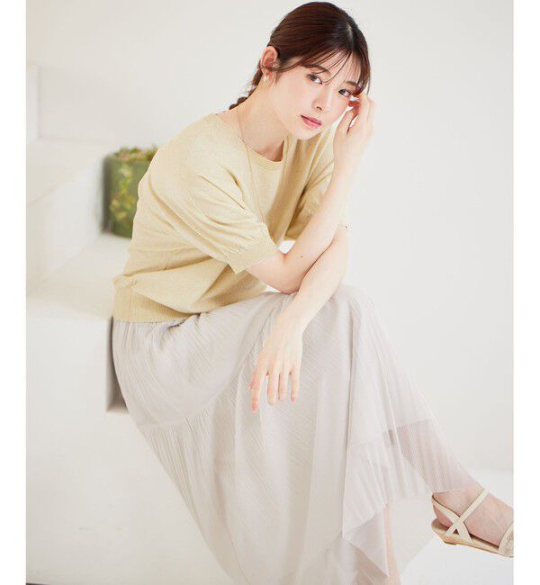 any SiS「【洗える】ドルマンスリーブラメ ニット」|ニット・セーター|